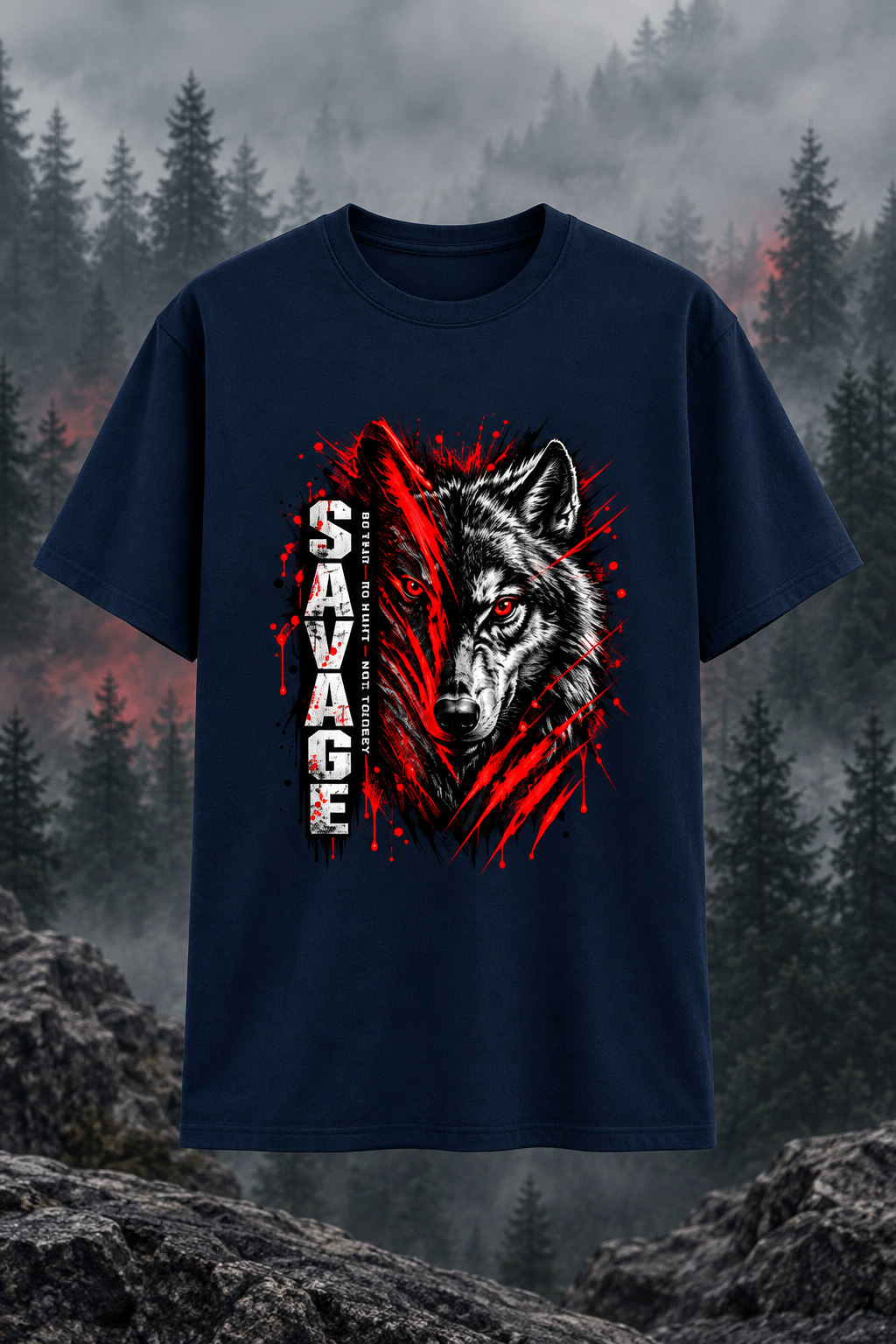 Savage Wolf Navy Blue mockup