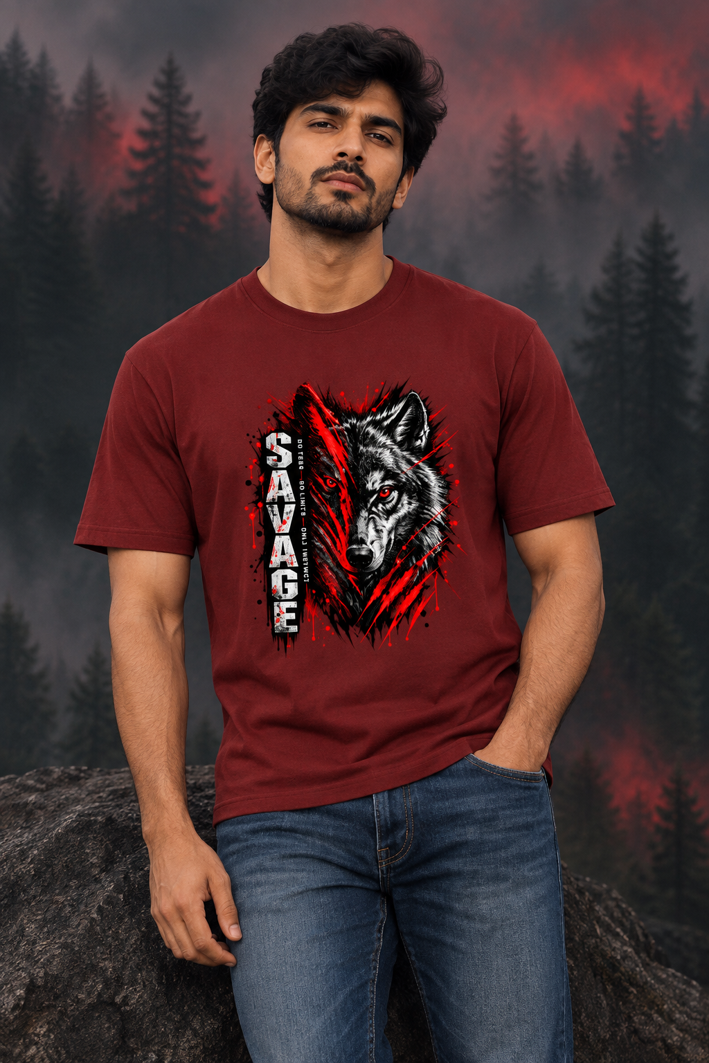 Savage Wolf Red male model