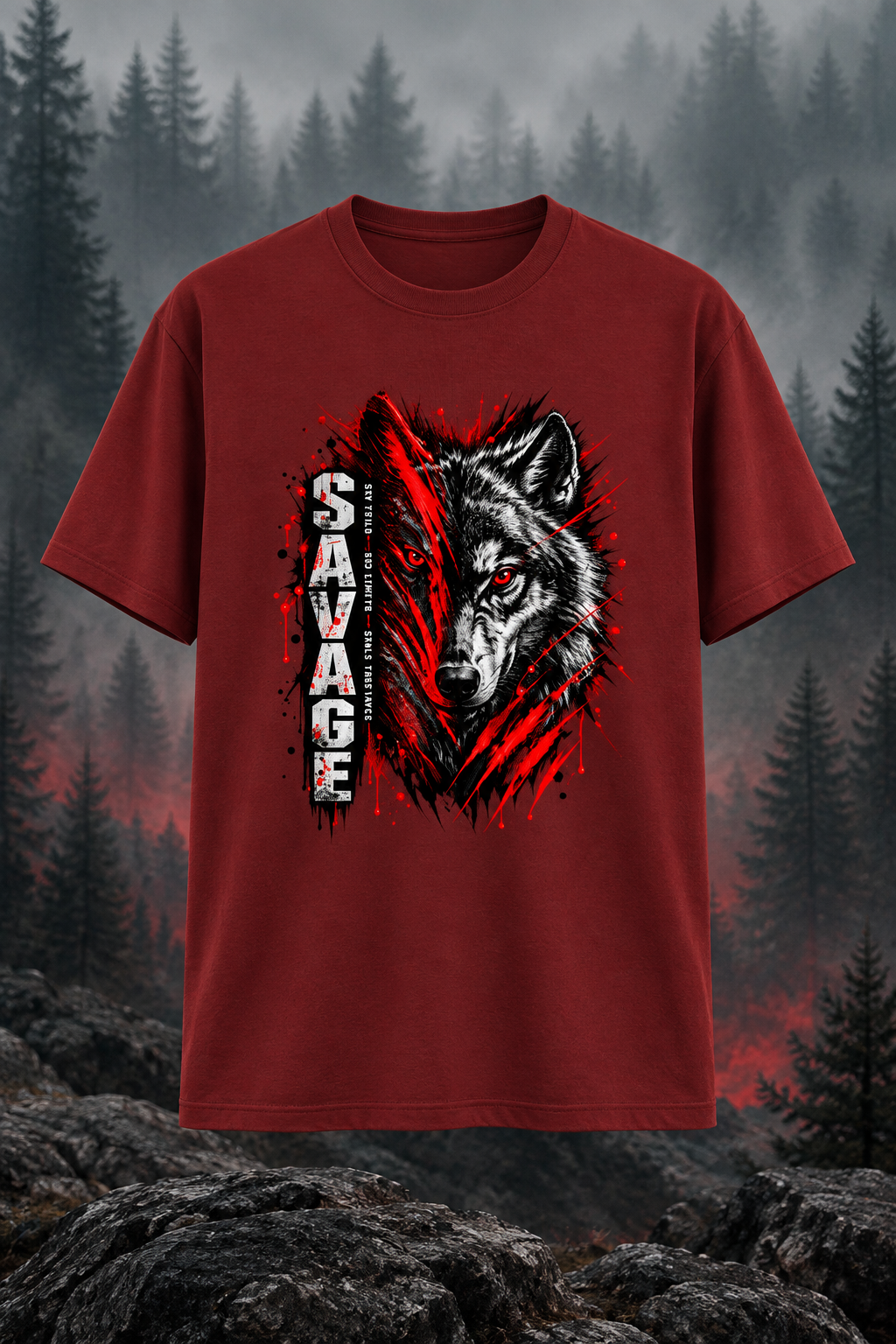 Savage Wolf Red mockup