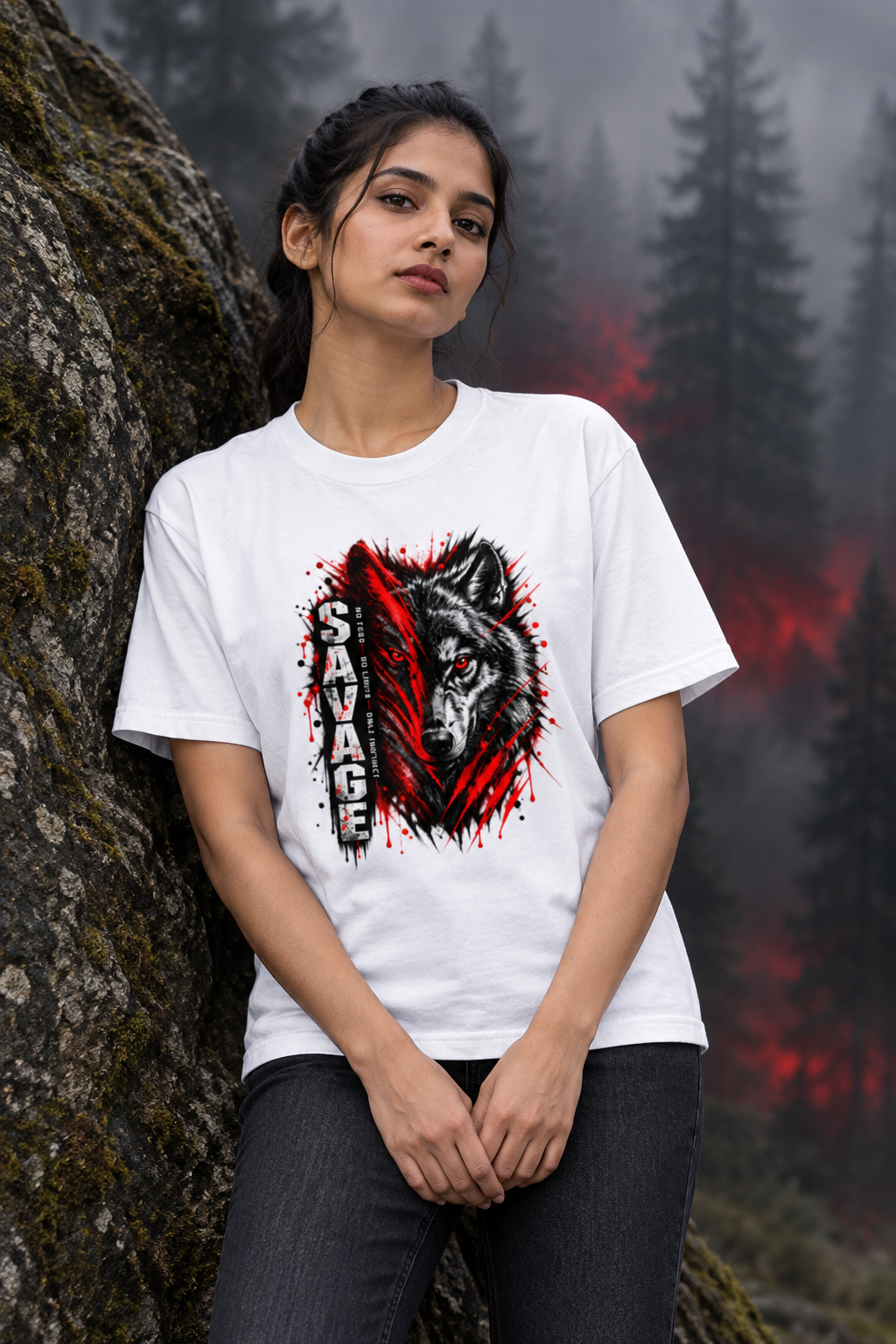 Savage Wolf White female model