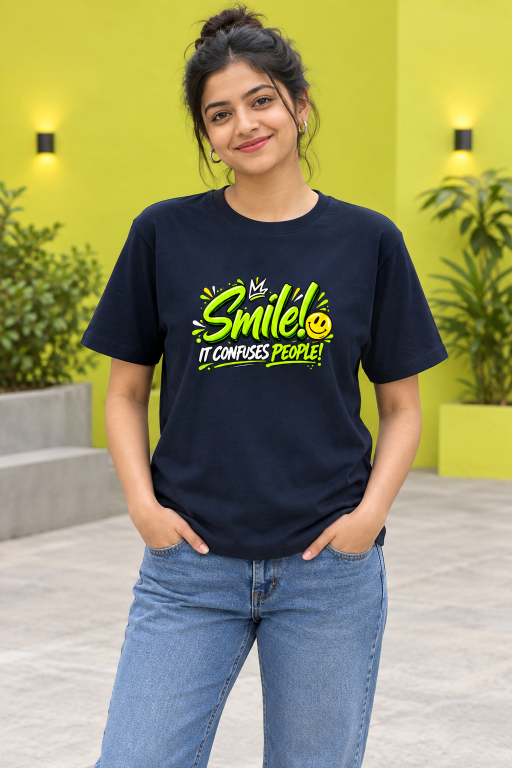 Smile Navy Blue female model