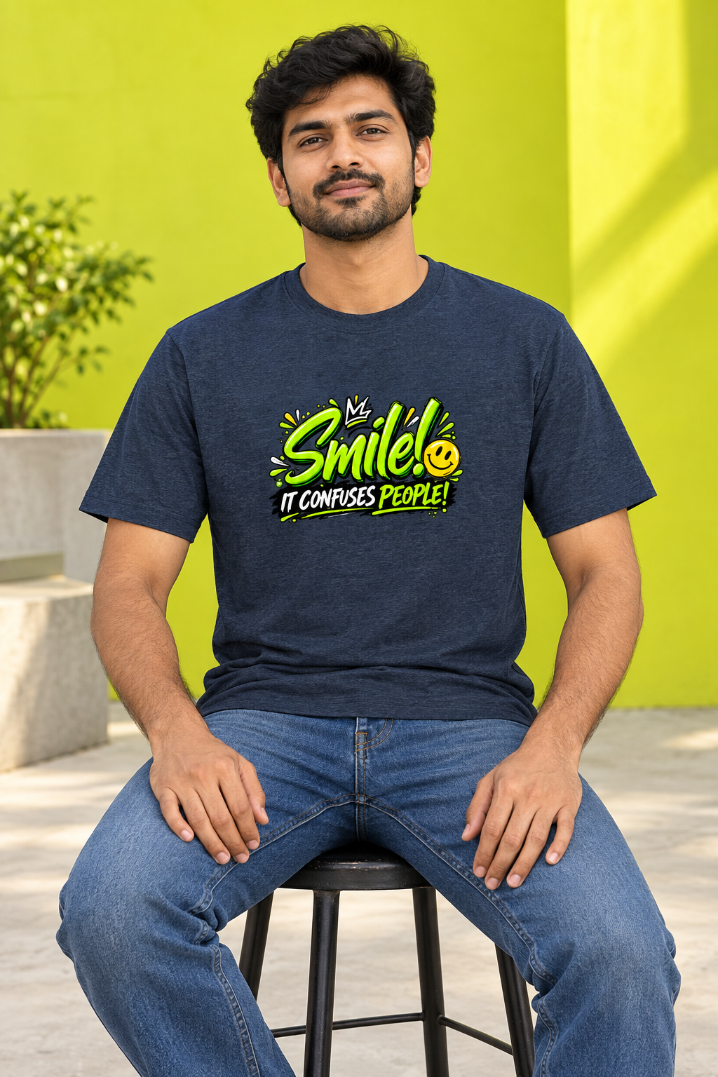 Smile Navy Melange male model