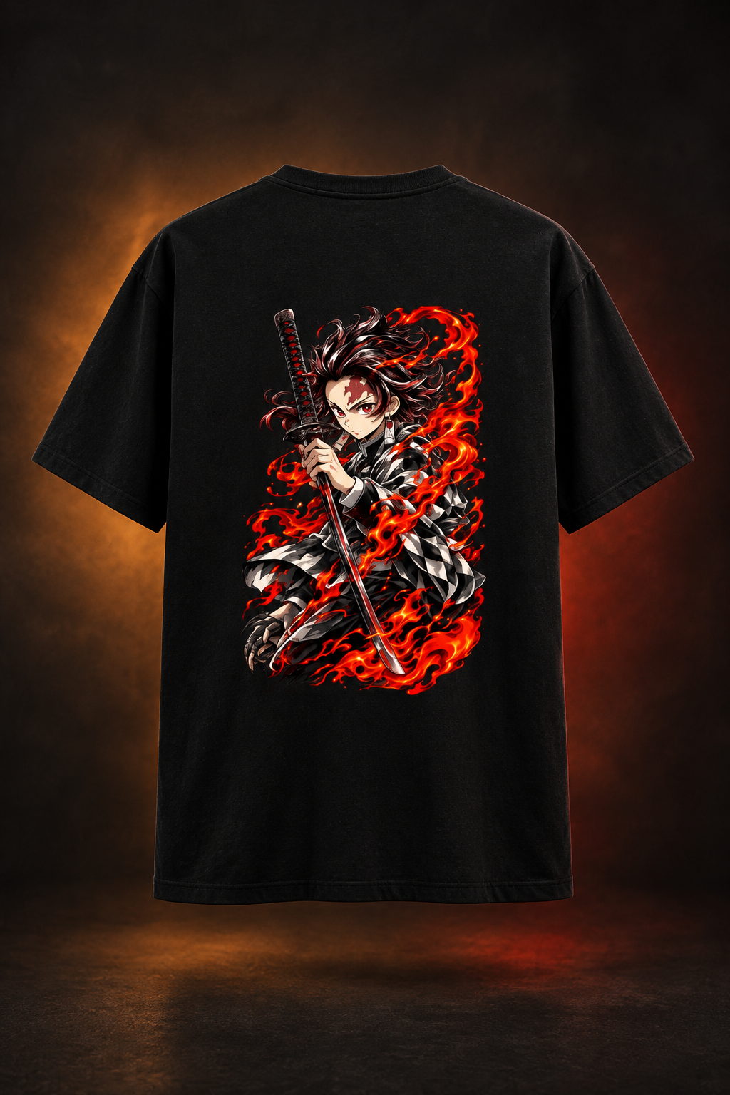 Swordsman product-only back mockup with background lighting