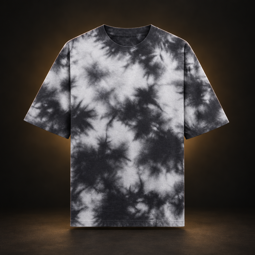 Tie Dye White Black design-first preview