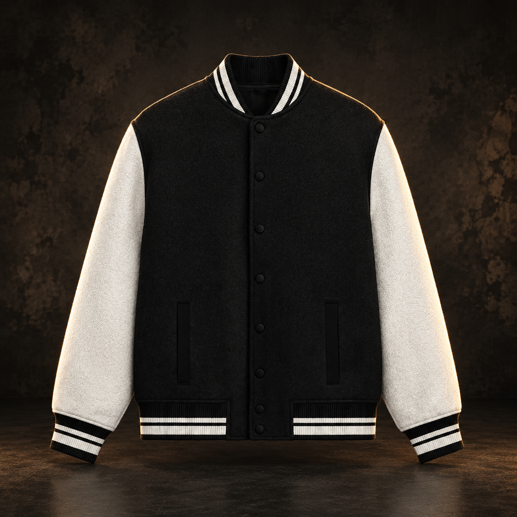 Varsity Jacket Black design-first preview