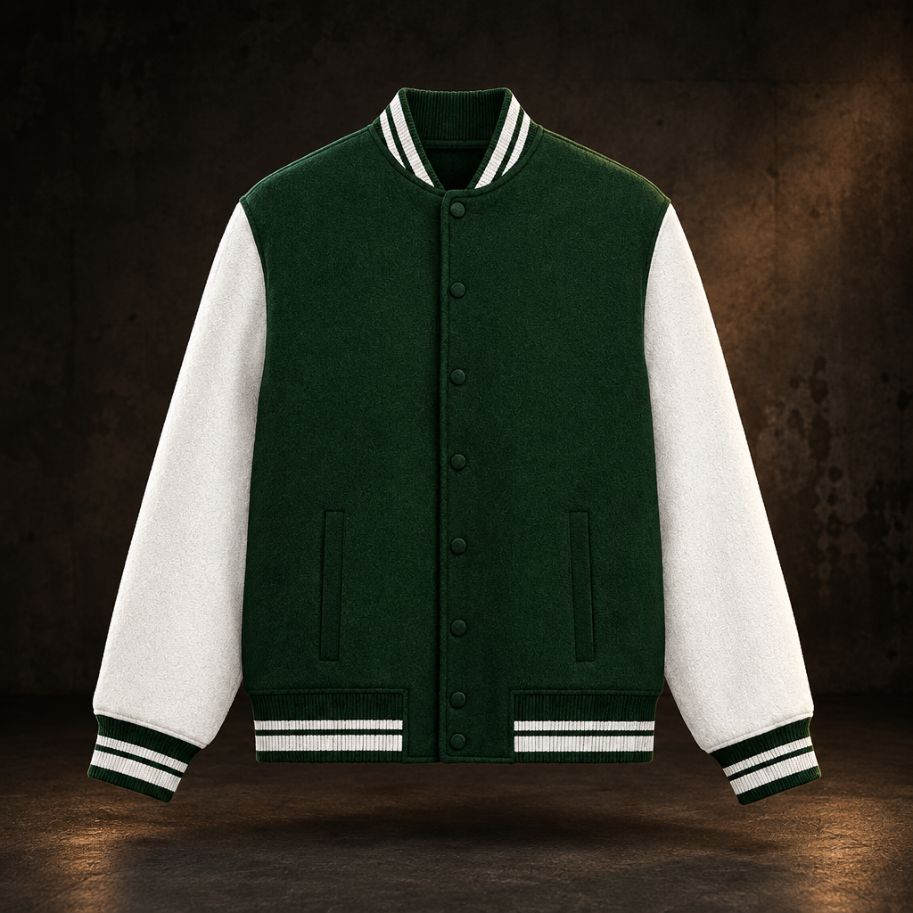 Varsity Jacket Bottle Green design-first preview