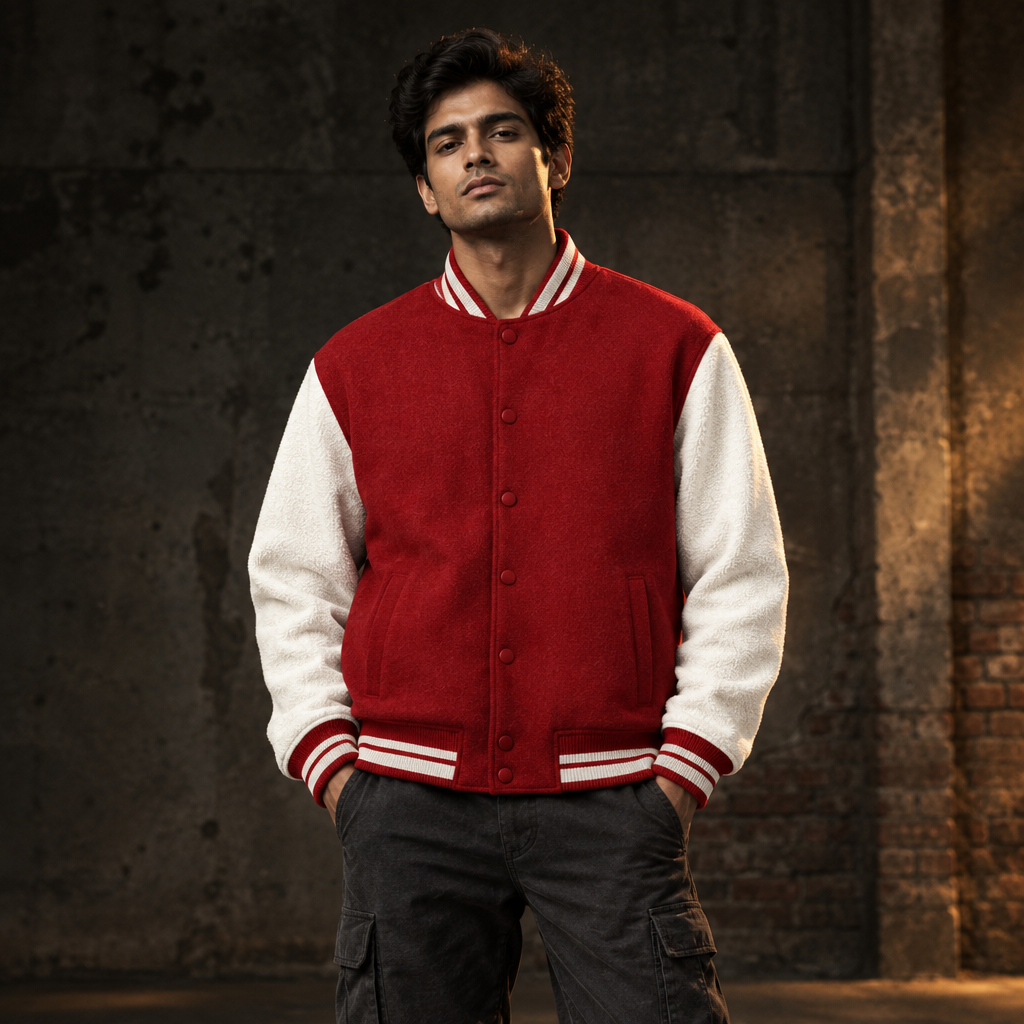 Varsity Jacket Red model preview